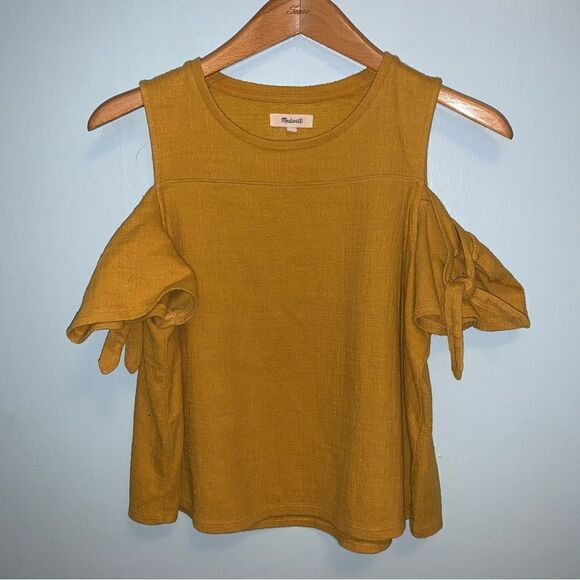 MADEWELL Skylark Tie Cold Shoulder short sleeve Medium - Picture 1 of 4